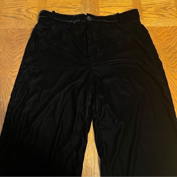 Zara Women's Velvet High Waist Trouser Pants in Black Sz L Style 2731/305/800 - Picture 3 of 15